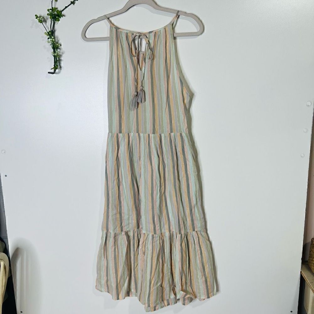 Lucky Brand Pastel Stripes Metallic MIDI Sundress - Picture 8 of 12